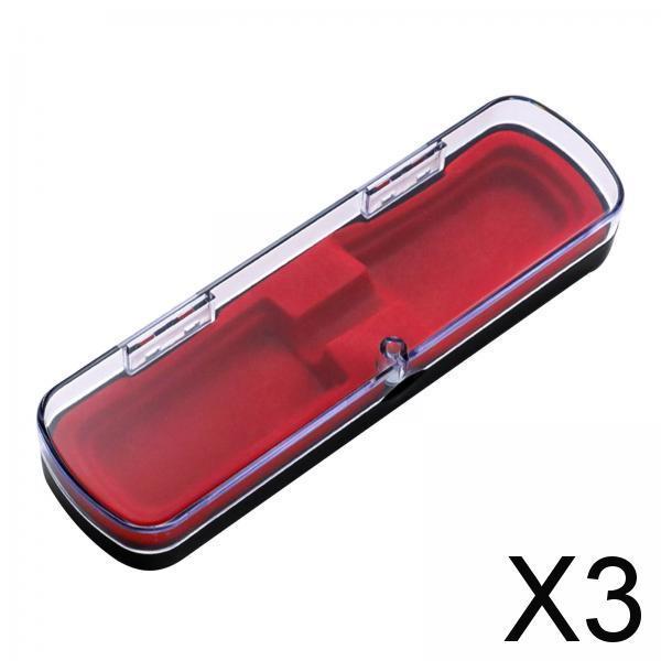 3xTweezers Organizer Case Packing Box Storage Case Pen Display Box Red