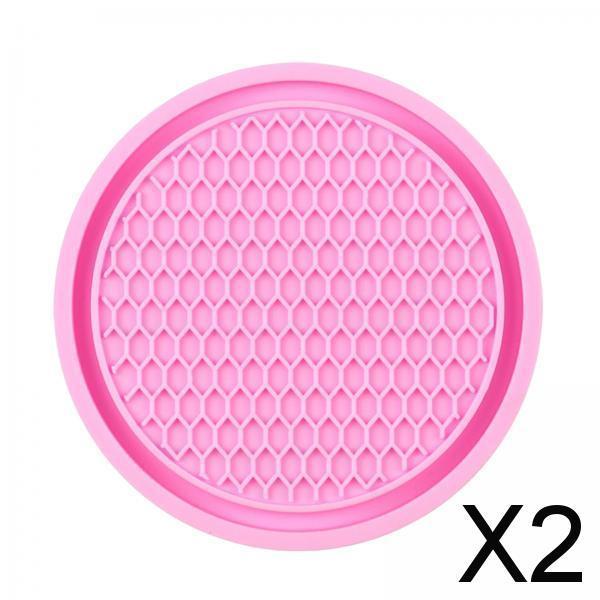 2xCar Cup Holder Coaster Drink Mat Decoration for Kitchen Bedroom Trucks Pink