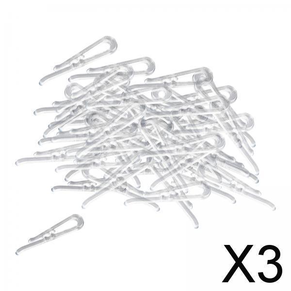 3x200Pcs Shirt Clips Sock Skirts Cloth Clip Transparent Plastic Alligator Clip Square Toothed 38mm