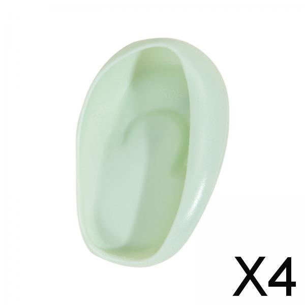 4x2x Silicone Ear Cover Protector Hair Dyeing Earmuffs for Home Use Hair Salon Green