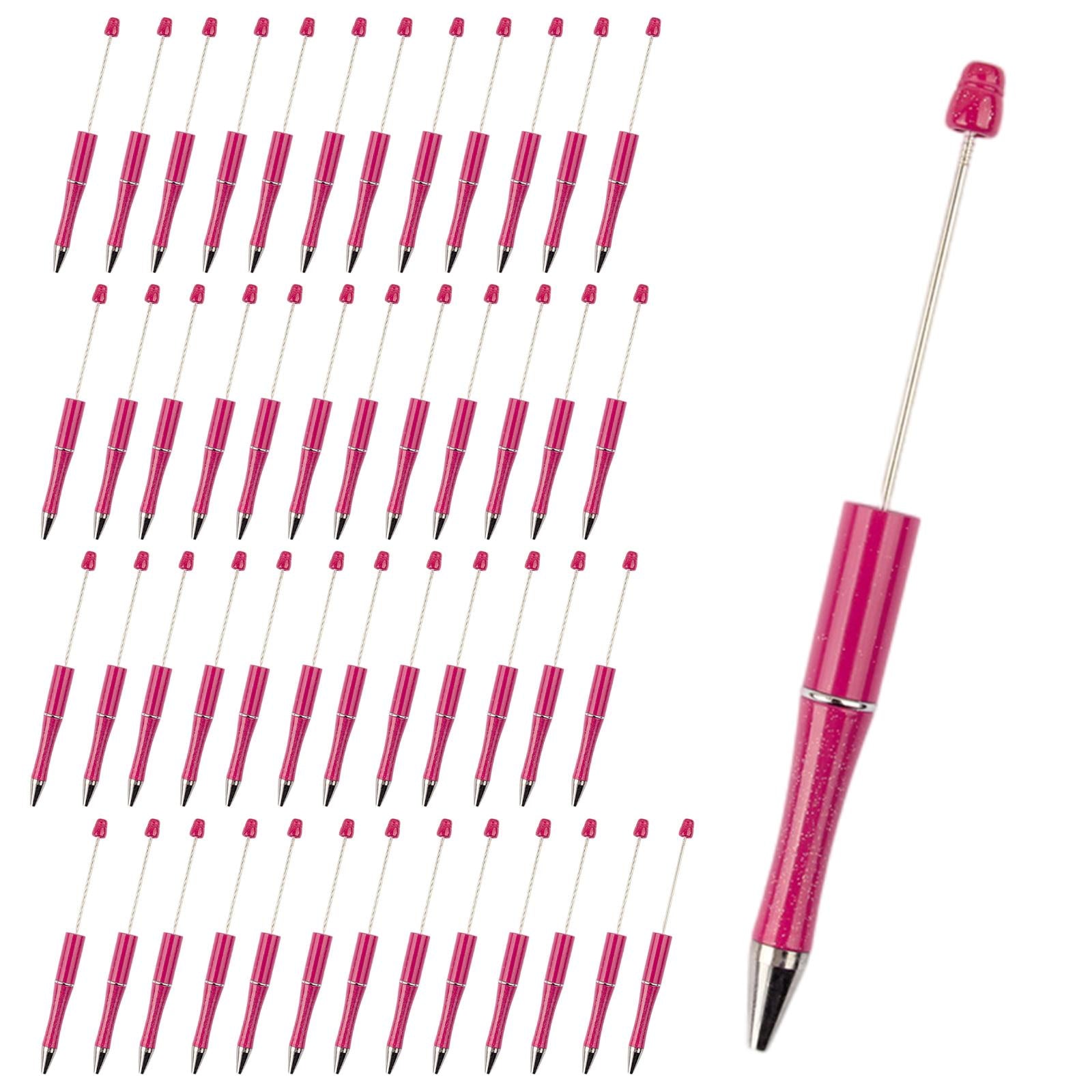 50x Bead Pens Ballpoint Pen Ball Pen for Office School  Rose Red