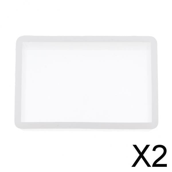 2xWhite Resin Mold Rectangle Silicone Mould Jewelry Mold Flower Pot Making