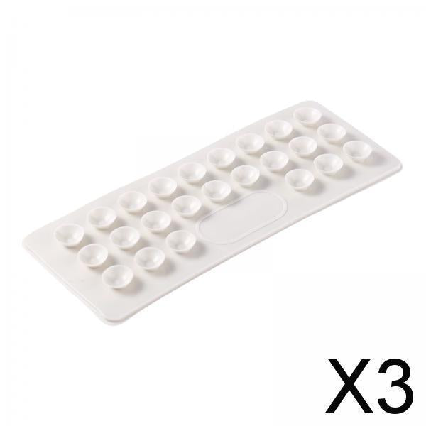 3xPortable Double Sided Suction Cups for Bathroom Toothpaste Handwashing Fluid white rectangle