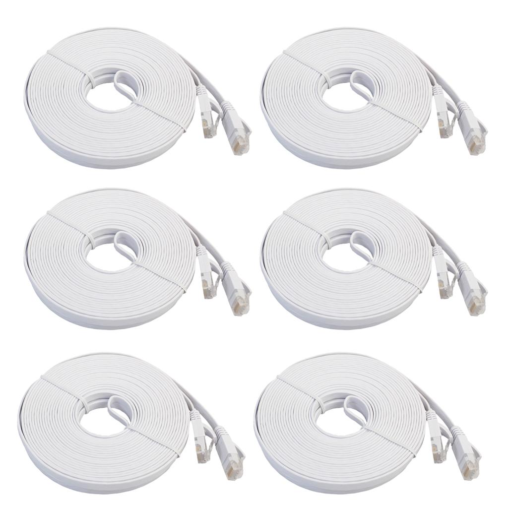 6Pieces Cat6 UTP Ethernet Network Patch Cable Connectors Lan Wire 25ft