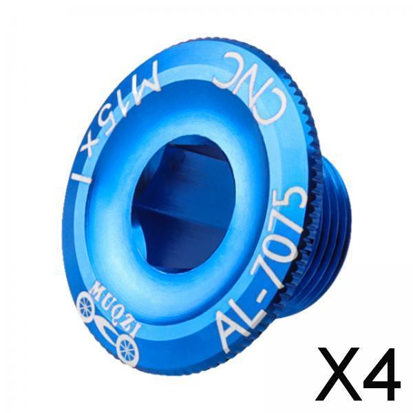 4xBicycle Crank Cover Aluminum Alloy Arm Bike Crankset Bolt for Road Bikes BMX Blue