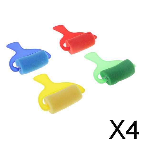 4x4Pc Foam Sponge Painting Roller Brushes for Kids Early Learning Arts Drawing