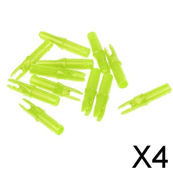 4x12 Pieces Plastic Archery Arrow Nocks for Arrows ID 6.2mm Yellow