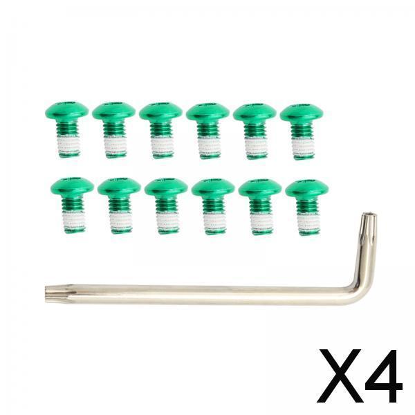 4x12x Bike Disc Brake Rotor Bolt M5x9mm T25 Screw Water Cage Mount Bolt Green