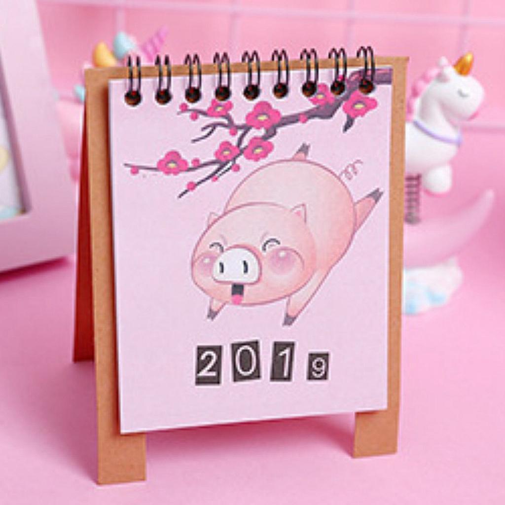 Cute Desk Calendar 2019 Monthly Piggy Fruit Chinese Traditional Style 4