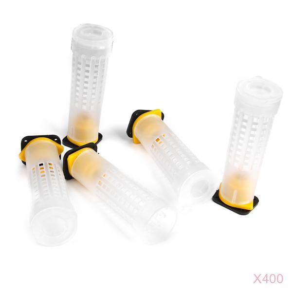 2000Beekeeping Queen Bee Hair Roller Cages Cell Cup Holder and Cell Fixtures