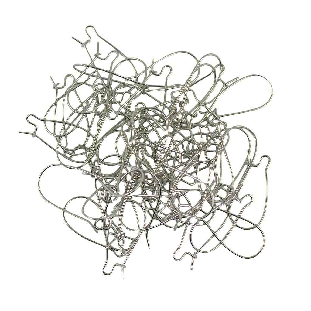 50pcs DIY Jewelry Making Finding French Earring Hook Ear Wires Silver 25mm
