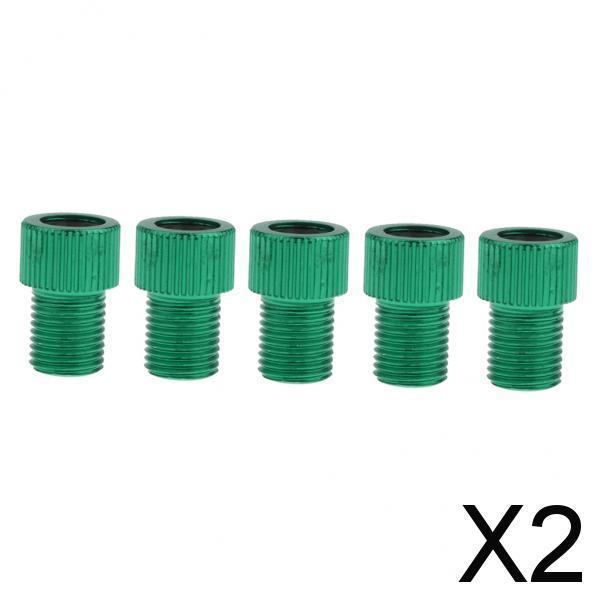 2x5x Presta to Schrader Valve Adaptor Converter Bike Pump Connector Green