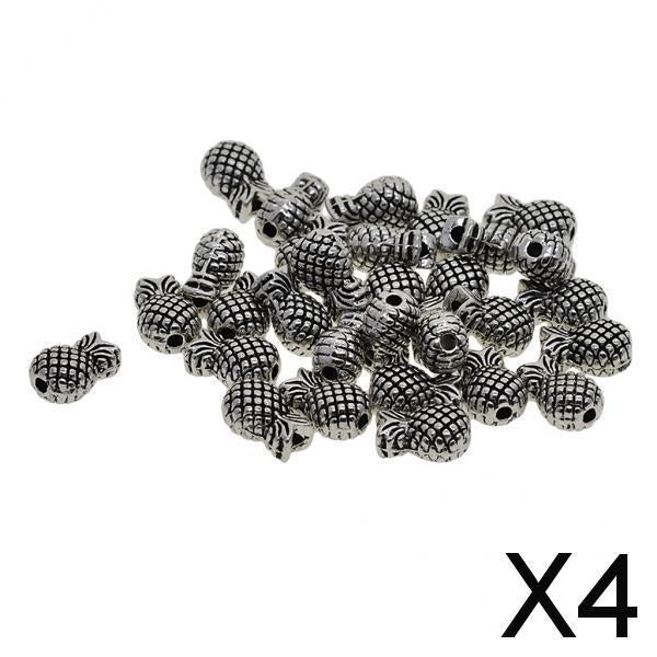 4x30 Pieces Tibetan Silver Spacer Charm Beads DIY Jewelry Findings pineapple