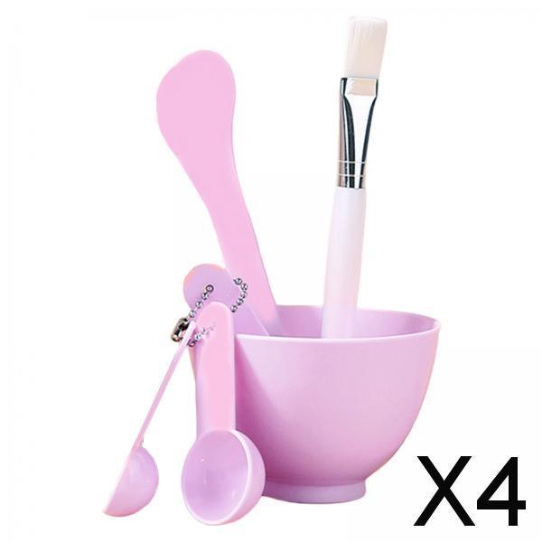 4x6 in 1 Mask Mixing Bowl Set Reusable for Facial Mask Hair Masks Home Purple