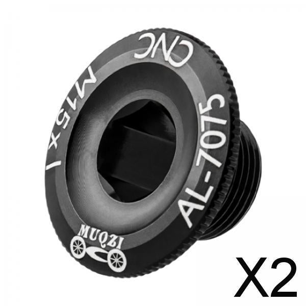 2xBicycle Crank Cover Aluminum Alloy Arm Bike Crankset Bolt for Road Bikes BMX Black