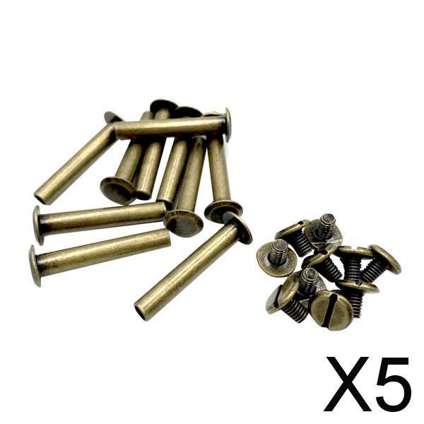 5x10pcs Posts Binding Screws Rivets Scrapbooking Picture Album Binding 10x30mm