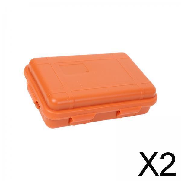 2xTool Box Dust Resistant Storage Case for Camping Backpacking Accessories Small Orange