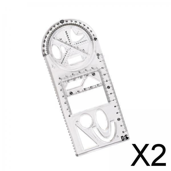 2xGeometric Ruler Craft Drawing Rulers for Designing Sketching Office Supplies Style C