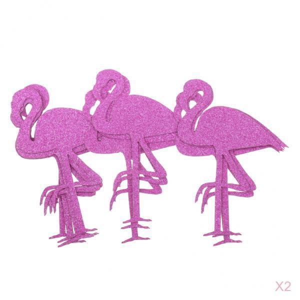 24pcs Glitter Paper Flamingo Stickers Bottle Cup Label Decals DIY Art Craft