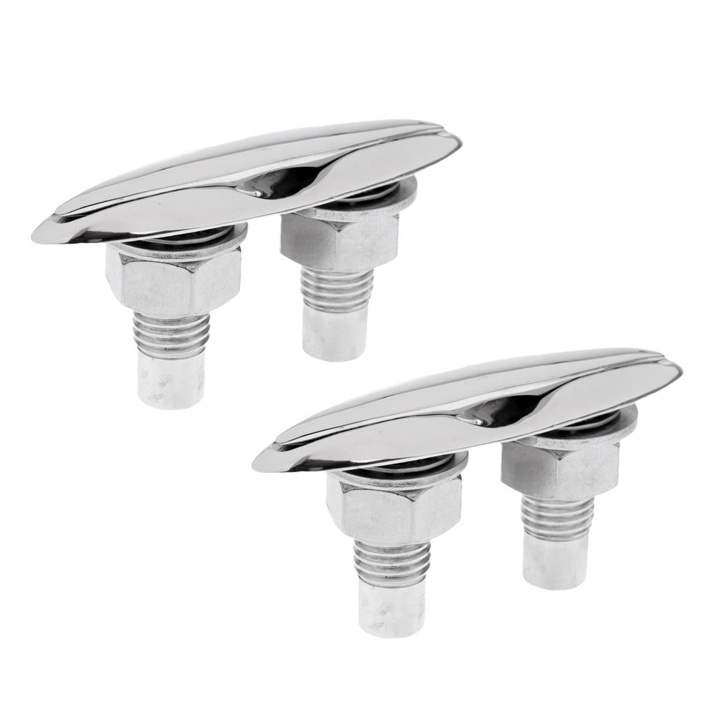 2 Pieces Marine Grade 316 Stainless Steel 5 125mm Pop Up Cleat Flush Mount"