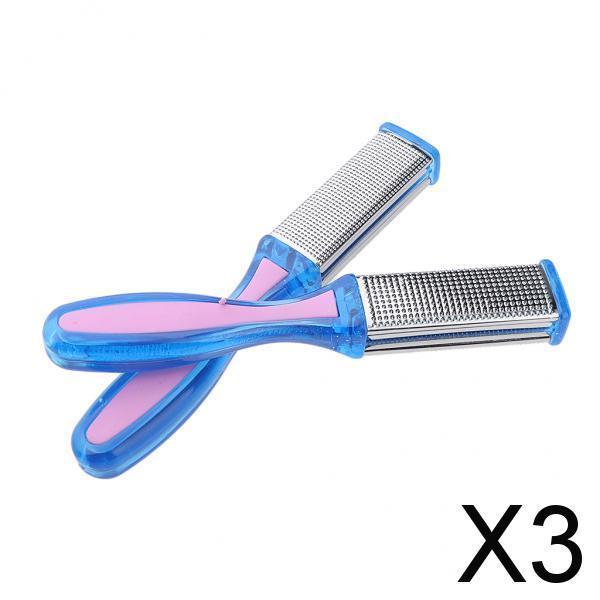 3x2pcs Dual Side Feet Care Scrub Dead Skin Callus Remover File Stainless Steel