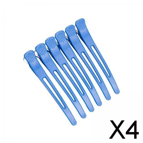 4x6Pcs Alligator Hair Barrettes for Hair Drying Women Men Hair Extensions Blue