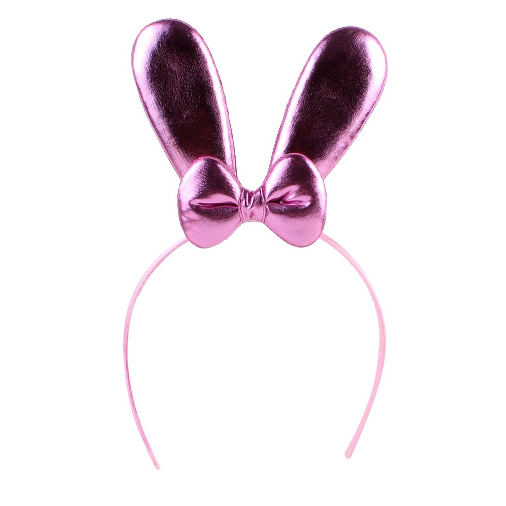 Baby Hair Accessories Rabbit Ear Bowknot Elastic Hairband Headwear Pink