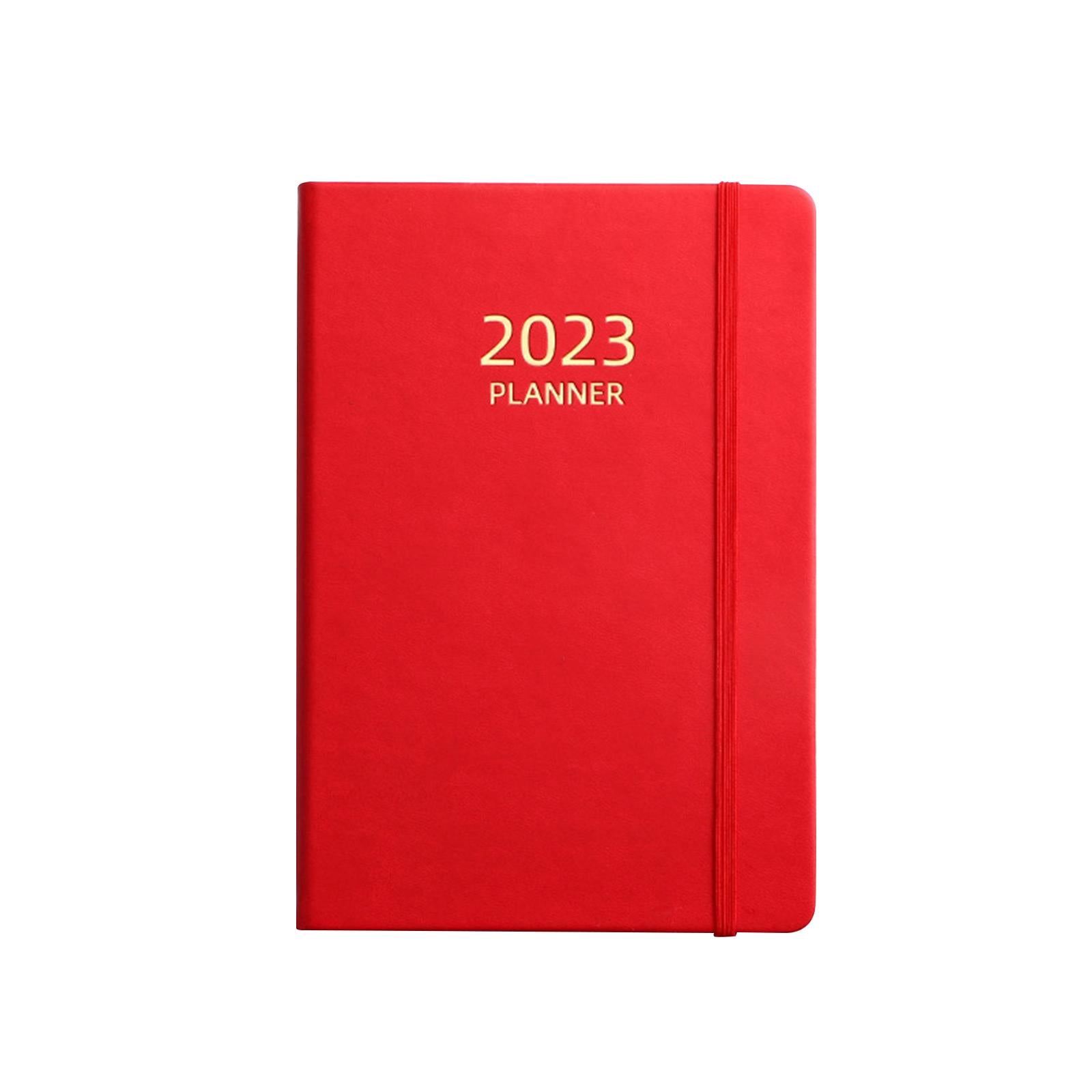 A5 Notebook Planner Journal Notebook 2023 Weekly Planner Notepads PU Cover Red