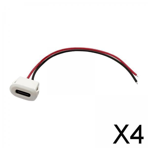 4xType C Connector Jack Female USB Female Chassis C Connector Replaces Durable White