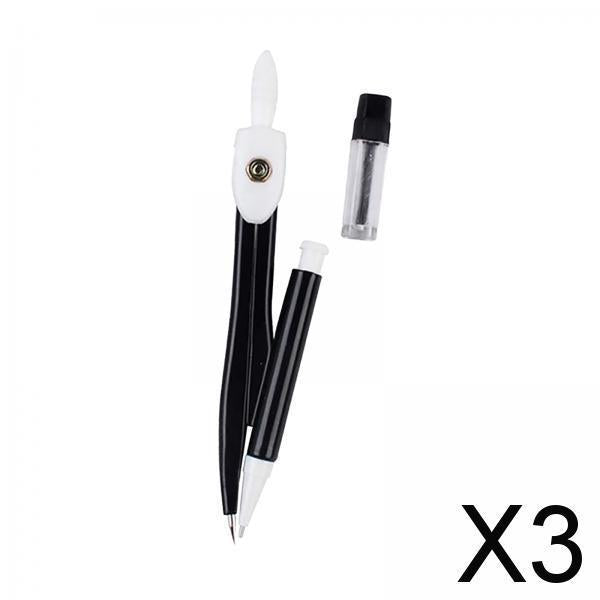 3xDrawing Compass Professional Draw Circle Tool for Geometry Teachers Learning Black