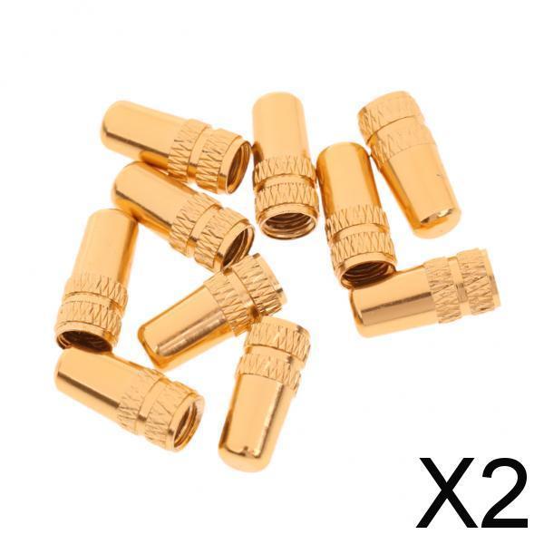 2x10Pcs MTB Bike Bicycle Aluminum Alloy Presta Valve Cap Dust Cover Gold