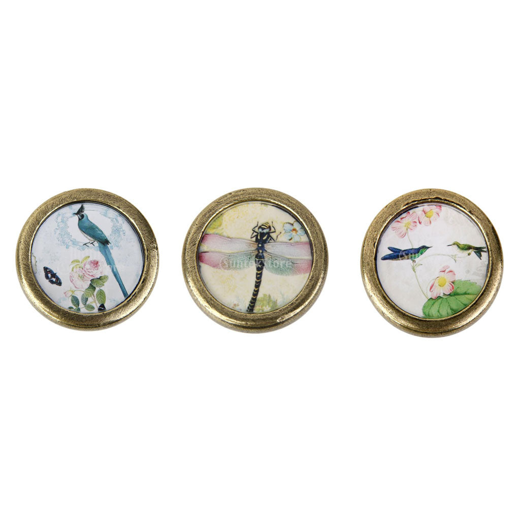 3 Pieces Retro Round Cabinet Door Drawer Handle Pull Knob Furniture Hardware