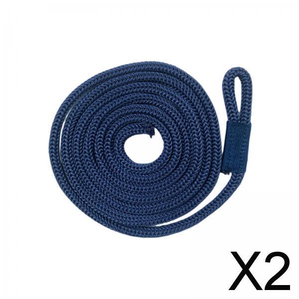 2xBoat Fender Line with Loop Boat Fenders Bumper Lines Mooring Rope Boat Ropes Blue
