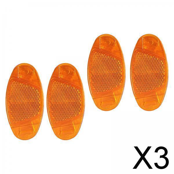 3x4 Pieces Bicycle Spoke Reflector Bike Reflectors for Bicycle Wheel Road Bike Yellow