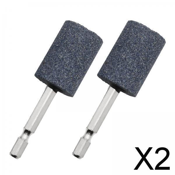 2x2Pcs Grinding Wheel Head 6.35mm Wheel Bit for Jade Bearings Cemented Carbide Cylindrical 79mm