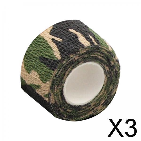 3xSelf Adhesive Bandage Band for Fingers Wrist Ankle Hiking First Aid Supplies Green Color Black