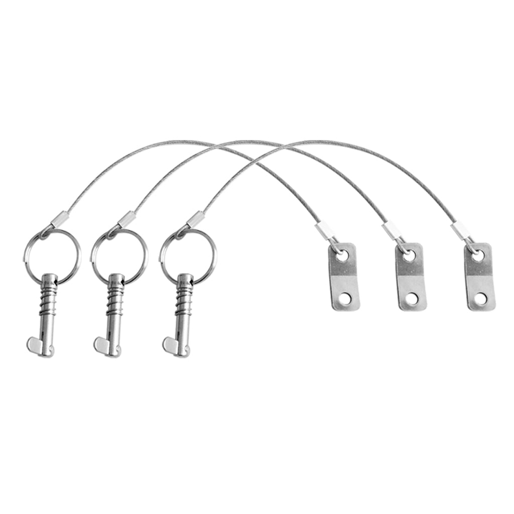 3 Pieces 316 Stainless Steel Boat Bimini Top Quick Release Pins for Lanyard