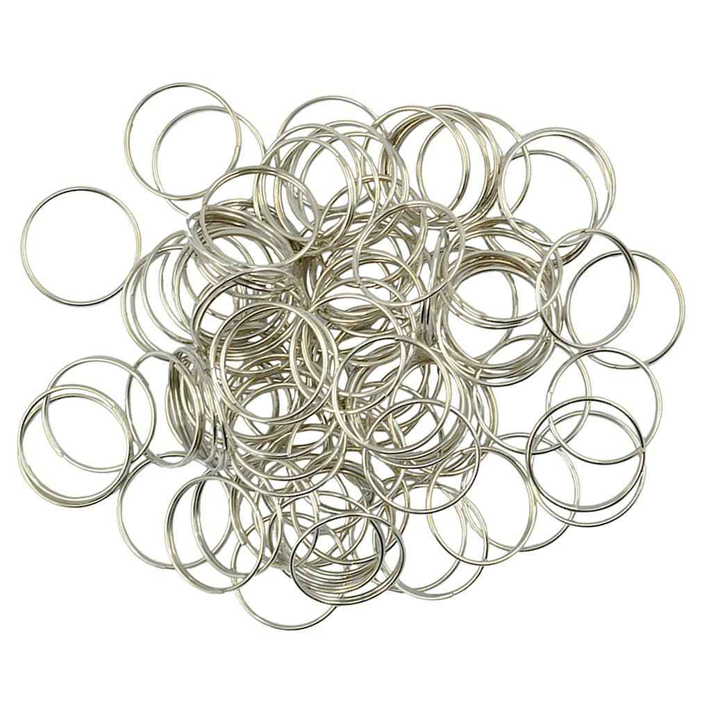 100 Pieces Steel Key Rings Chains 0.7x18mm Split Ring Hoop Pendant Chain Double Loop for Crystal Garland,Necklaces, Keys, Jewelry Making and Craft Findings