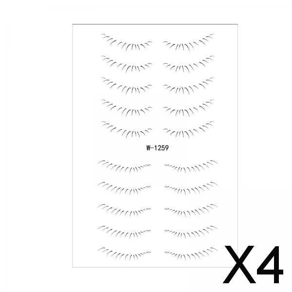 4xLower Eyelash Stickers Eyelash Template Make Up Tool for Stage Show Parties Style B