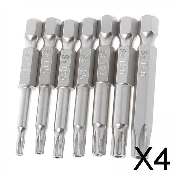 4x7Pcs Screwdriver Drill Bits 1/4 Hex Shank for Electric Screwdrivers"