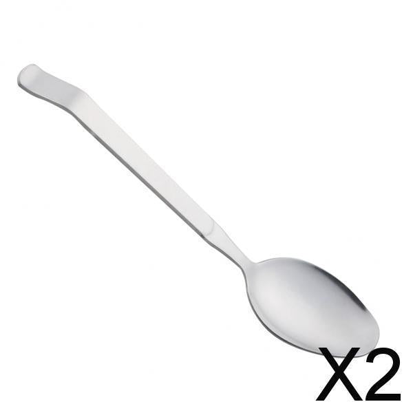 2xStainless Steel Spoon Colander Long Handle Ladle Dinner Serving  A