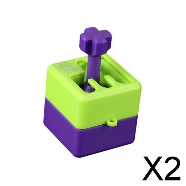 2xGearbox Shifter Keychain Small Car Shifter Keyring for Daddy Kids and Adults Green Violet