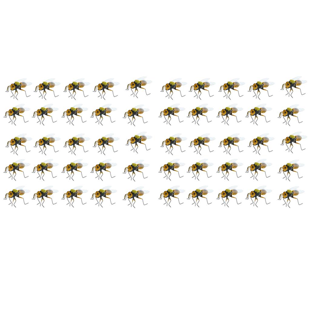 50 Pieces Realistic Bee Insect Pot Hangers Fridge Magnet Home Garden Decor