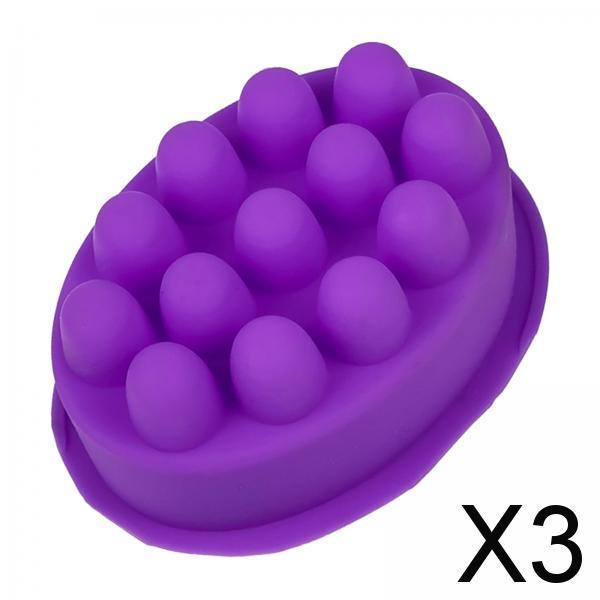 3xSilicone Massage Soap Mold Mould for DIY Craft Polymer Clay Candle Making