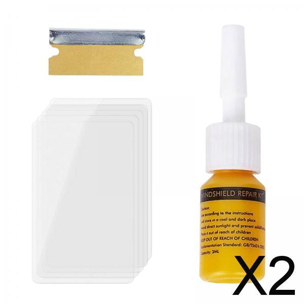 2xCar Window Repair Fluid Scratch Fixing Window Glass Crack Restore Tools