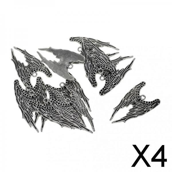 4x10pcs Tibetan Silver Large Angel Wing Charms Pendants Bookmark 38x22mm