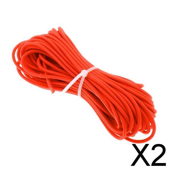 2xElastic Bungee Rope Shock Cord Tie Down Trailer Boat Kayak - Orange 3mm 10m