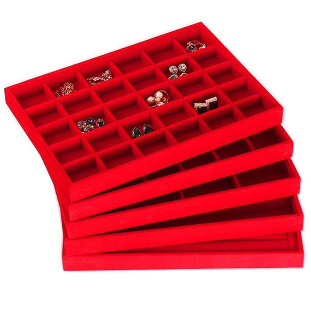 Ring Earring Necklace Jewelry Display Organizer Box Tray Showcase Holder 5