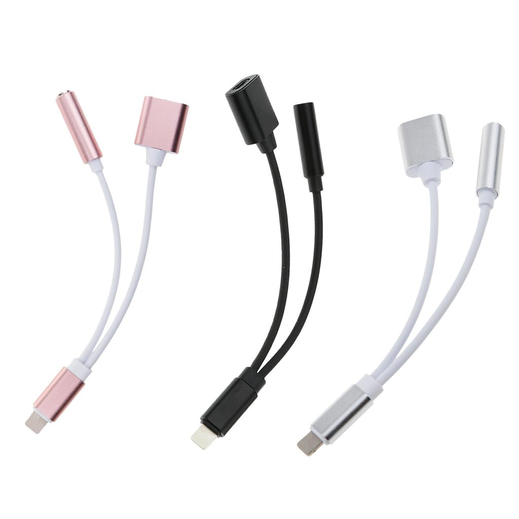 3 Pieces 3.5mm Headphone Audio Adapter Charger Cable For iPhone 7 8 Plus X