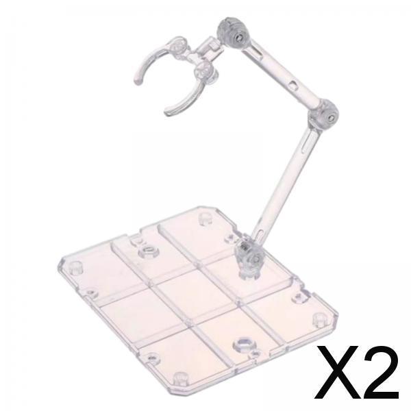 2xAction Figure Display Base Support Rack Flexible Sturdy Animation Doll Stand White